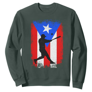 Puerto Rico Flag Baseball Sweatshirt Cool Distressed Jersey Gift Boricua Boys TS10 Dark Forest Green Print Your Wear