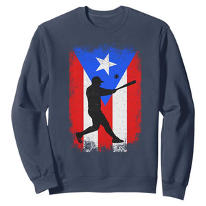 Puerto Rico Flag Baseball Sweatshirt Cool Distressed Jersey Gift Boricua Boys TS10 Navy Print Your Wear