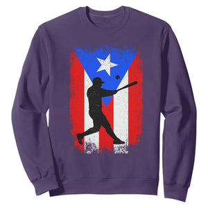 Puerto Rico Flag Baseball Sweatshirt Cool Distressed Jersey Gift Boricua Boys TS10 Purple Print Your Wear