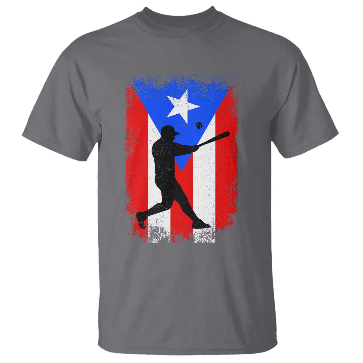 Puerto Rico Flag Baseball T Shirt Cool Distressed Jersey Gift Boricua Boys TS10 Charcoal Print Your Wear