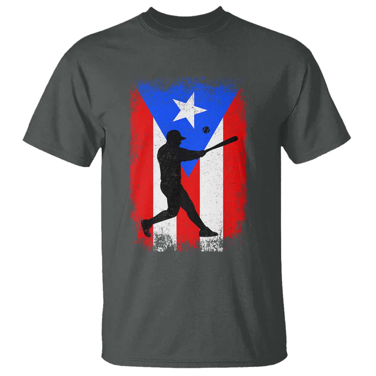 Puerto Rico Flag Baseball T Shirt Cool Distressed Jersey Gift Boricua Boys TS10 Dark Heather Print Your Wear