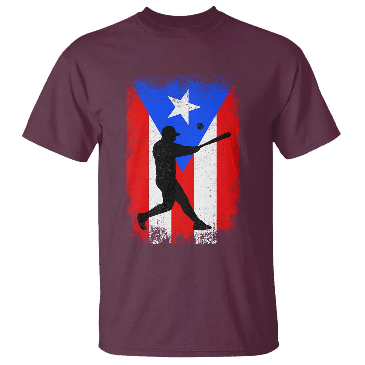 Puerto Rico Flag Baseball T Shirt Cool Distressed Jersey Gift Boricua Boys TS10 Maroon Print Your Wear