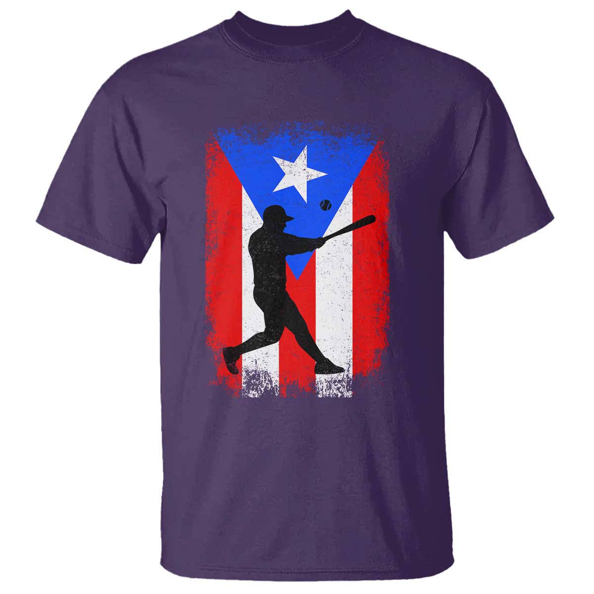 Puerto Rico Flag Baseball T Shirt Cool Distressed Jersey Gift Boricua Boys TS10 Purple Print Your Wear