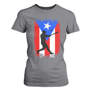 Puerto Rico Flag Baseball T Shirt For Women Cool Distressed Jersey Gift Boricua Boys TS10 Charcoal Print Your Wear