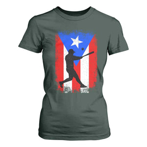 Puerto Rico Flag Baseball T Shirt For Women Cool Distressed Jersey Gift Boricua Boys TS10 Dark Forest Green Print Your Wear