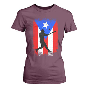 Puerto Rico Flag Baseball T Shirt For Women Cool Distressed Jersey Gift Boricua Boys TS10 Maroon Print Your Wear