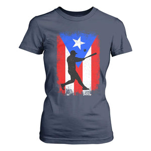 Puerto Rico Flag Baseball T Shirt For Women Cool Distressed Jersey Gift Boricua Boys TS10 Navy Print Your Wear