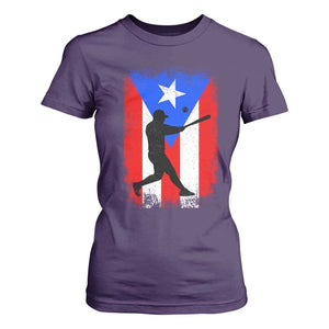 Puerto Rico Flag Baseball T Shirt For Women Cool Distressed Jersey Gift Boricua Boys TS10 Purple Print Your Wear