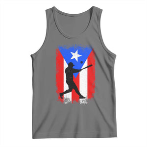 Puerto Rico Flag Baseball Tank Top Cool Distressed Jersey Gift Boricua Boys TS10 Black Heather Print Your Wear