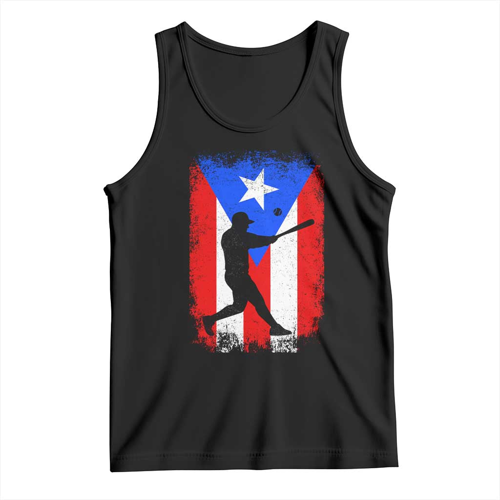 Puerto Rico Flag Baseball Tank Top Cool Distressed Jersey Gift Boricua Boys TS10 Black Print Your Wear