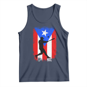 Puerto Rico Flag Baseball Tank Top Cool Distressed Jersey Gift Boricua Boys TS10 Navy Print Your Wear