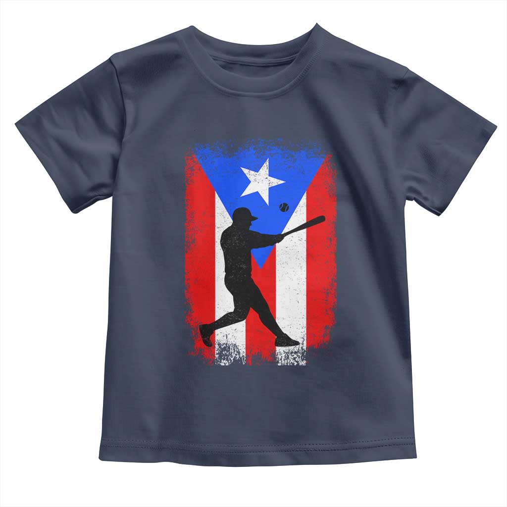Puerto Rico Flag Baseball Toddler T Shirt Cool Distressed Jersey Gift Boricua Boys TS10 Navy Print Your Wear