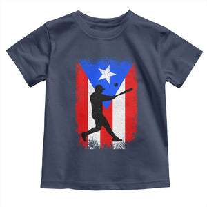Puerto Rico Flag Baseball Toddler T Shirt Cool Distressed Jersey Gift Boricua Boys TS10 Navy Print Your Wear