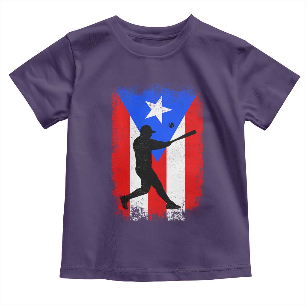 Puerto Rico Flag Baseball Toddler T Shirt Cool Distressed Jersey Gift Boricua Boys TS10 Purple Print Your Wear