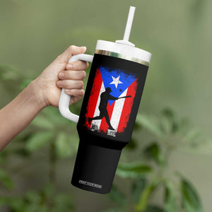 Puerto Rico Flag Baseball Tumbler With Handle Cool Distressed Jersey Gift Boricua Boys TS10 Print Your Wear