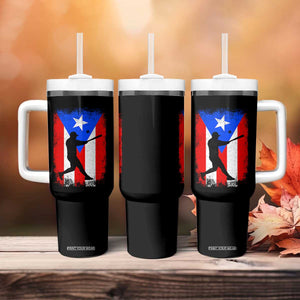 Puerto Rico Flag Baseball Tumbler With Handle Cool Distressed Jersey Gift Boricua Boys TS10 Print Your Wear