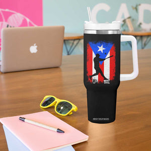 Puerto Rico Flag Baseball Tumbler With Handle Cool Distressed Jersey Gift Boricua Boys TS10 Print Your Wear
