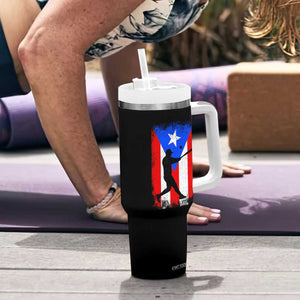 Puerto Rico Flag Baseball Tumbler With Handle Cool Distressed Jersey Gift Boricua Boys TS10 Print Your Wear
