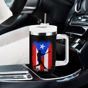 Puerto Rico Flag Baseball Tumbler With Handle Cool Distressed Jersey Gift Boricua Boys TS10 Print Your Wear