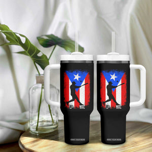 Puerto Rico Flag Baseball Tumbler With Handle Cool Distressed Jersey Gift Boricua Boys TS10 Print Your Wear