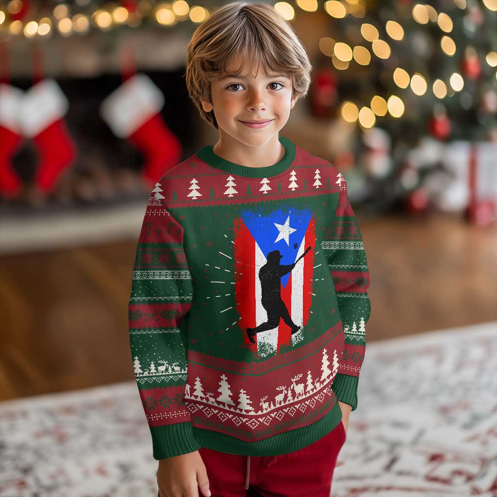 Puerto Rico Flag Baseball Knit Sweatshirt Cool Distressed Jersey Gift Boricua Boys TS10 Christmas Print Your Wear