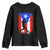 Puerto Rico Flag Baseball Youth Sweatshirt Cool Distressed Jersey Gift Boricua Boys TS10 Black Print Your Wear
