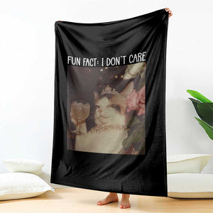 Cat Meme Throw Blanket Fun Fact I Dont Care Funny Saying Quote TS10 Print Your Wear