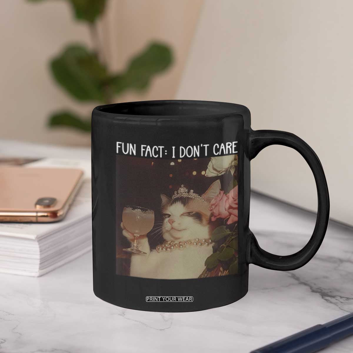 Cat Meme Coffee Mug Fun Fact I Dont Care Funny Saying Quote TS10 Print Your Wear