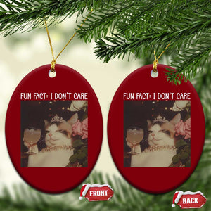 Cat Meme Ceramic Ornament Fun Fact I Dont Care Funny Saying Quote TS10 Print Your Wear