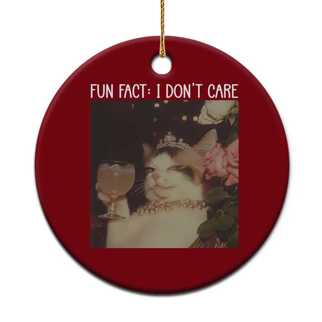 Cat Meme Ceramic Ornament Fun Fact I Dont Care Funny Saying Quote TS10 1pc Red Print Your Wear