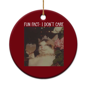 Cat Meme Ceramic Ornament Fun Fact I Dont Care Funny Saying Quote TS10 1pc Red Print Your Wear