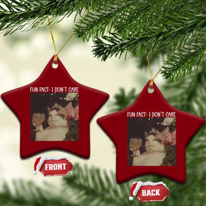 Cat Meme Ceramic Ornament Fun Fact I Dont Care Funny Saying Quote TS10 Print Your Wear