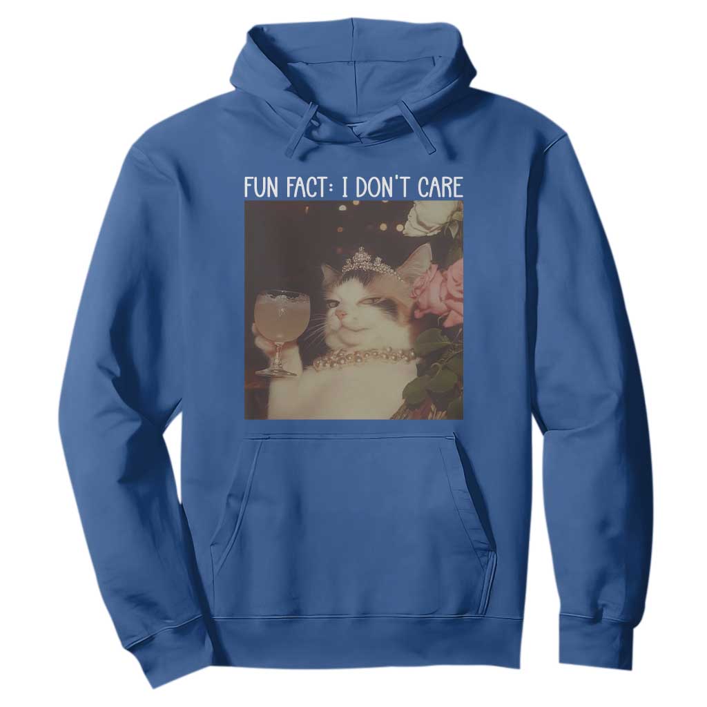 Cat Meme Hoodie Fun Fact I Dont Care Funny Saying Quote TS10 Royal Blue Print Your Wear
