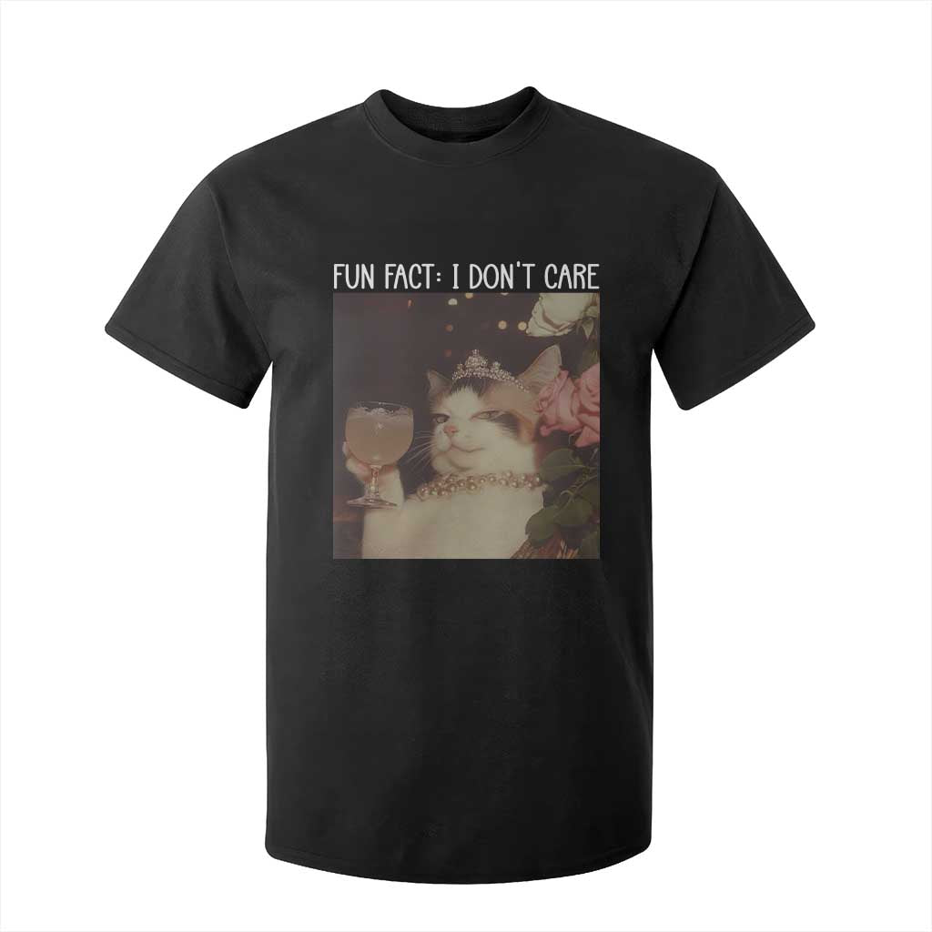 Cat Meme T Shirt For Kid Fun Fact I Dont Care Funny Saying Quote TS10 Black Print Your Wear