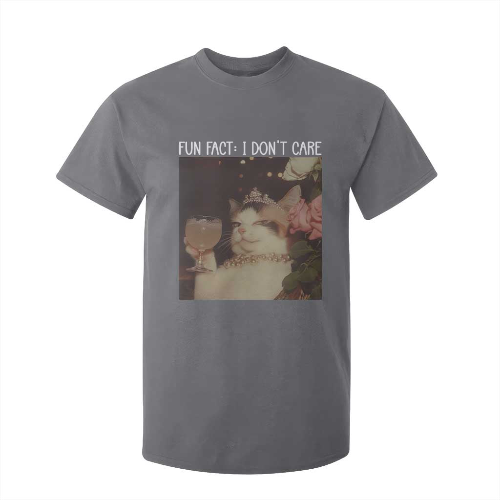 Cat Meme T Shirt For Kid Fun Fact I Dont Care Funny Saying Quote TS10 Charcoal Print Your Wear