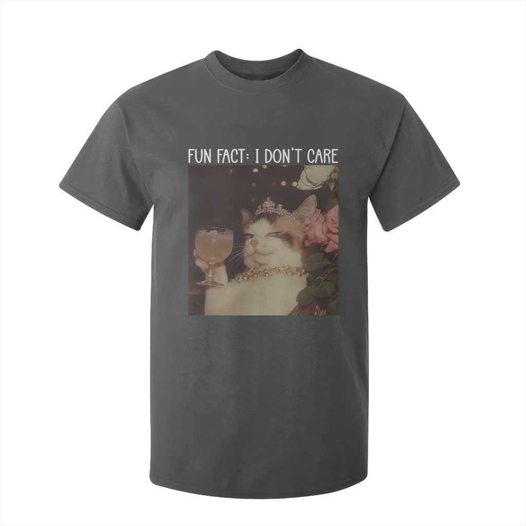 Cat Meme T Shirt For Kid Fun Fact I Dont Care Funny Saying Quote TS10 Dark Heather Print Your Wear