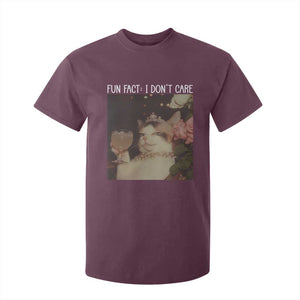 Cat Meme T Shirt For Kid Fun Fact I Dont Care Funny Saying Quote TS10 Maroon Print Your Wear