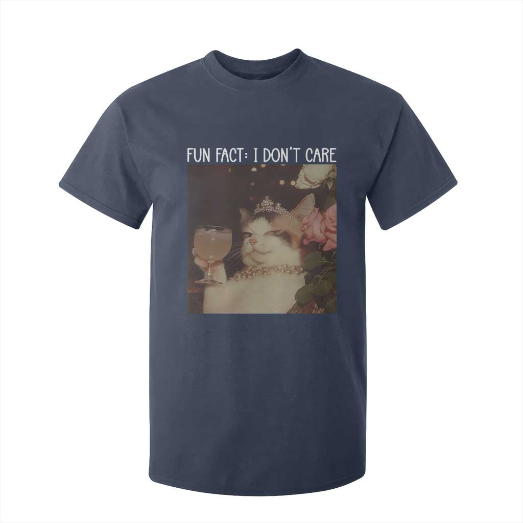 Cat Meme T Shirt For Kid Fun Fact I Dont Care Funny Saying Quote TS10 Navy Print Your Wear