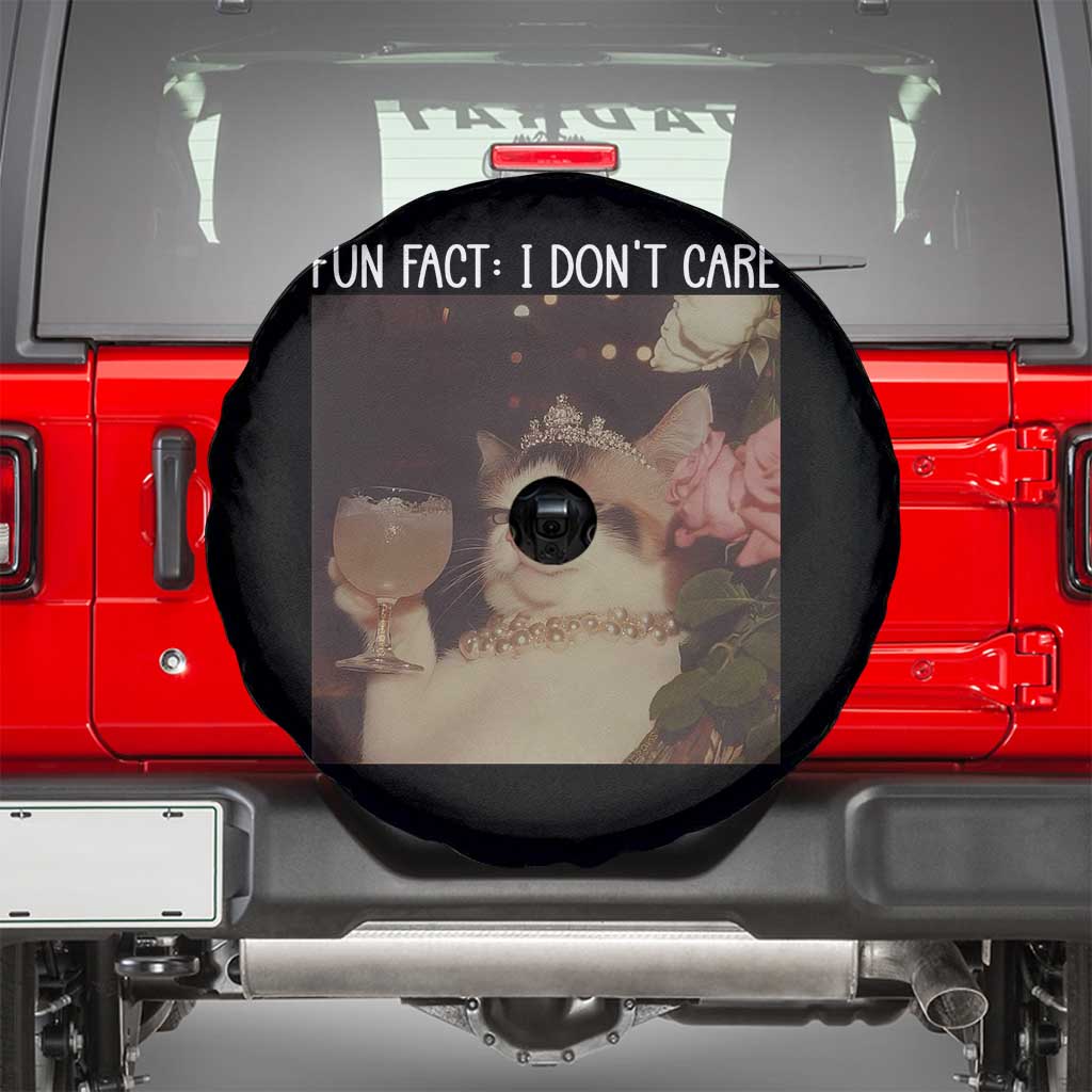 Cat Meme Spare Tire Cover Fun Fact I Dont Care Funny Saying Quote TS10 Black Print Your Wear