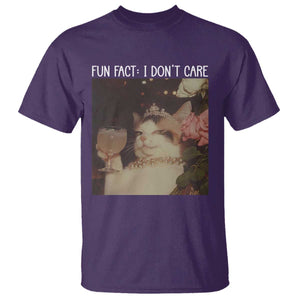 Cat Meme T Shirt Fun Fact I Dont Care Funny Saying Quote TS10 Purple Print Your Wear