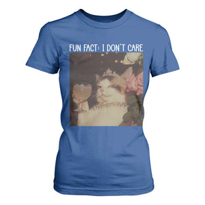 Cat Meme T Shirt For Women Fun Fact I Dont Care Funny Saying Quote TS10 Royal Blue Print Your Wear