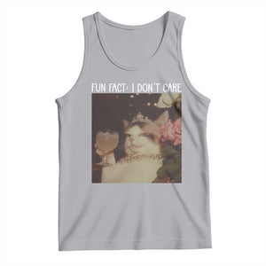 Cat Meme Tank Top Fun Fact I Dont Care Funny Saying Quote TS10 Athletic Heather Print Your Wear