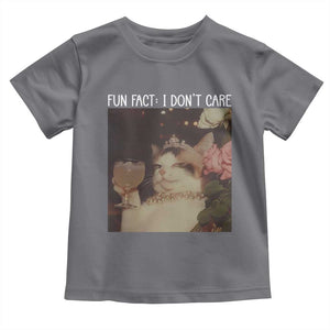 Cat Meme Toddler T Shirt Fun Fact I Dont Care Funny Saying Quote TS10 Charcoal Print Your Wear