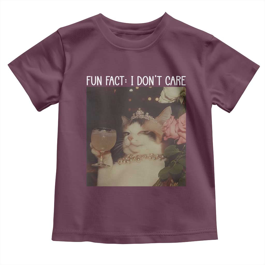 Cat Meme Toddler T Shirt Fun Fact I Dont Care Funny Saying Quote TS10 Maroon Print Your Wear