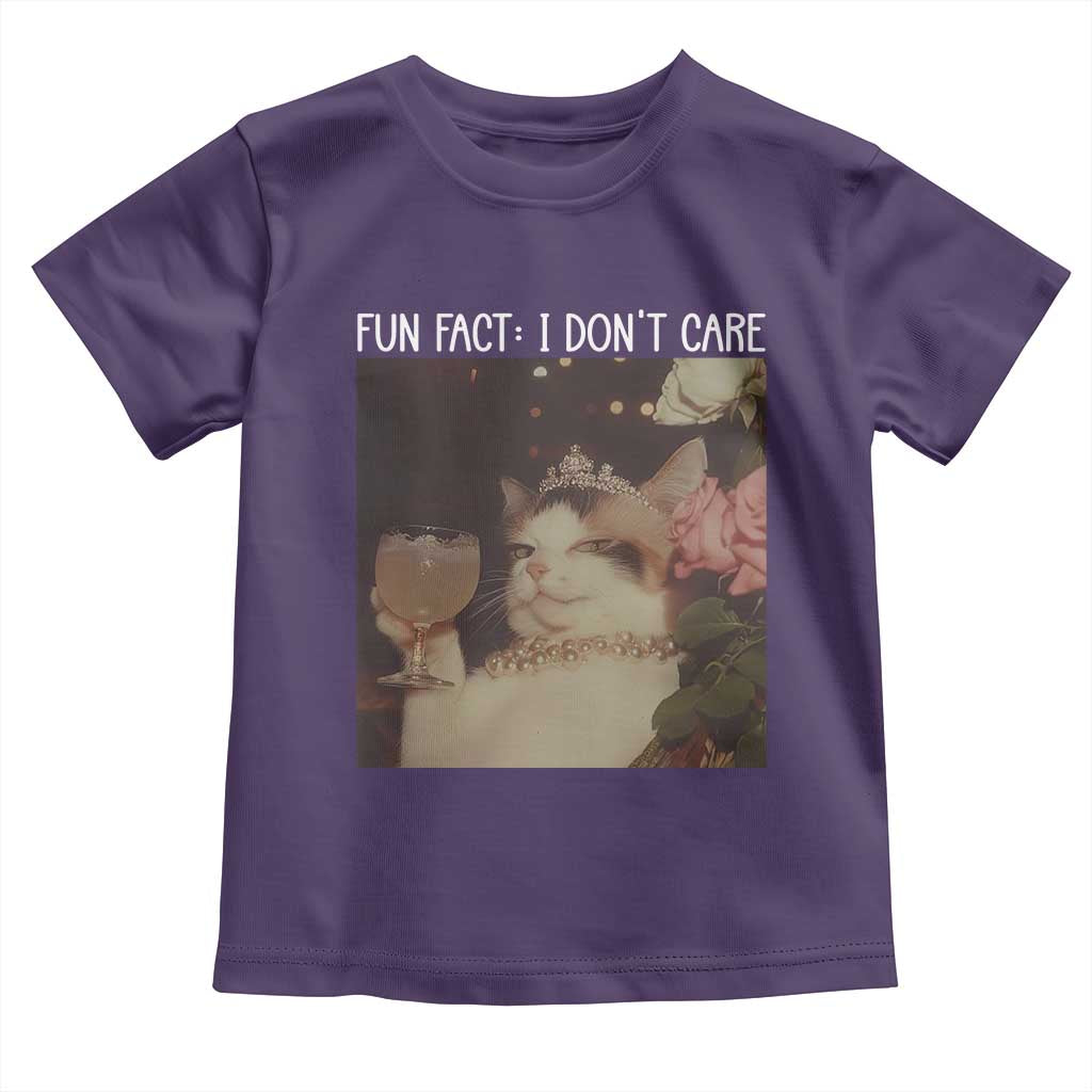 Cat Meme Toddler T Shirt Fun Fact I Dont Care Funny Saying Quote TS10 Purple Print Your Wear