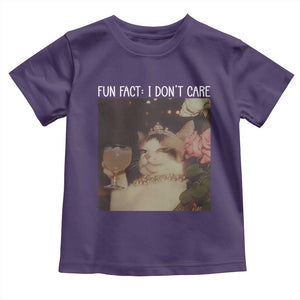 Cat Meme Toddler T Shirt Fun Fact I Dont Care Funny Saying Quote TS10 Purple Print Your Wear
