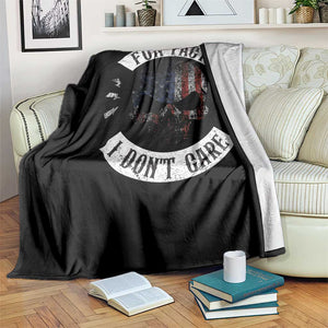 Fun Fact I Dont Care Throw Blanket Retro US Flag Skull Skeleton Funny Saying Quote TS10 Print Your Wear