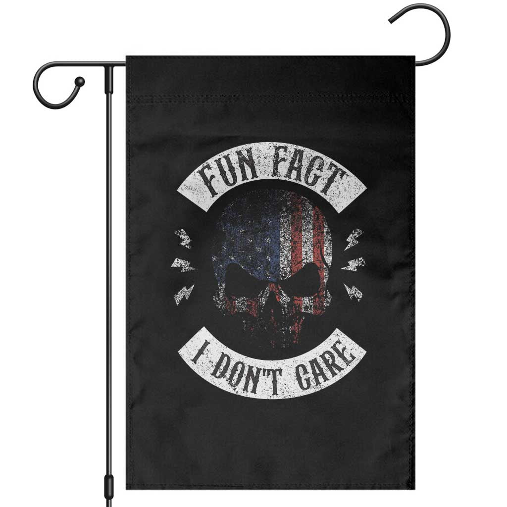 Fun Fact I Dont Care Garden Flag Retro US Flag Skull Skeleton Funny Saying Quote TS10 Black Print Your Wear