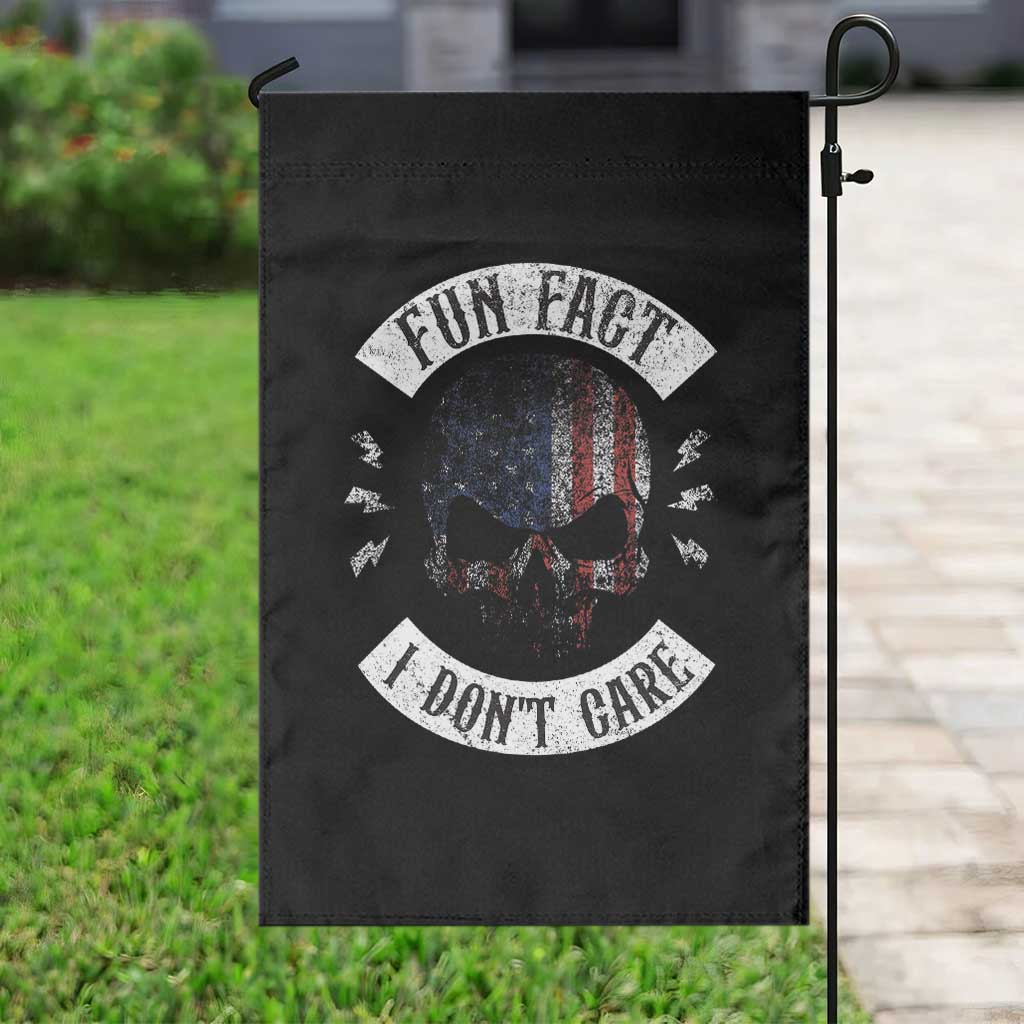 Fun Fact I Dont Care Garden Flag Retro US Flag Skull Skeleton Funny Saying Quote TS10 Print Your Wear