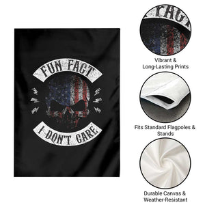 Fun Fact I Dont Care Garden Flag Retro US Flag Skull Skeleton Funny Saying Quote TS10 Print Your Wear